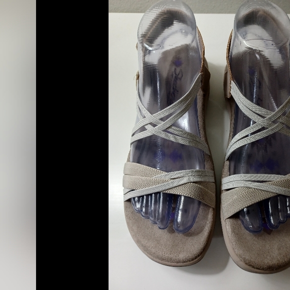 Skechers Women's Memory Foam Sandals Strappy Stretch Cushion Comfort Taupe 8 - Picture 5 of 10